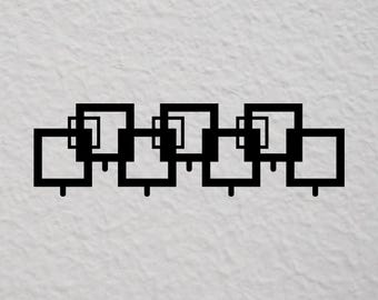 Metal Squares Wall Coat Rack: Modern Entryway Decor