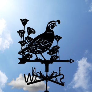 カリフォルニアクレステッドクイル金属製風見鶏、風見鳥、家の屋根の装飾