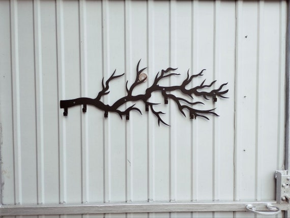 Porte-manteau mural style branche d'arbre avec 8 crochets pour suspendre vêtements, chapeaux, sacs, écharpes dans l'entrée, le salon, la chambre à coucher