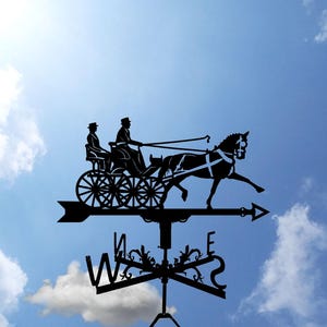 Horse carriage Metal Weathervane, Weather Vane, home roof decor