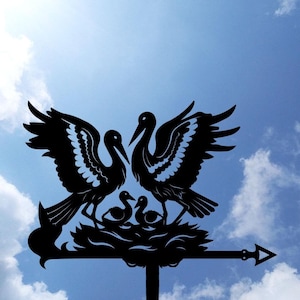 Storks Metal Weathervane, Weather Vane, home roof decor
