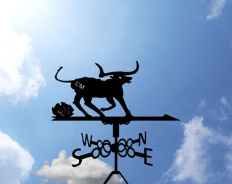 Bull Weathervane: Metal Ox John Wayne McLintock Roof Decor