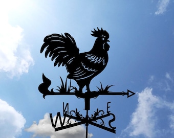 Rooster Chicken Metal Weathervane, Weather Vane cock, home roof decor