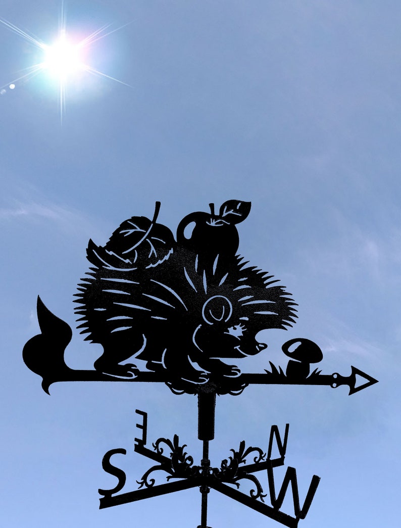 Hedgehog Metal Weathervane Weather Vane Metal Decor Etsy