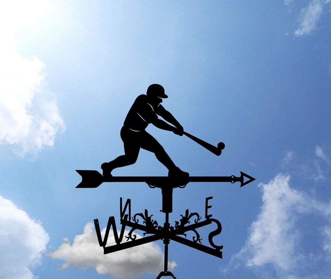 Baseball Player Metal Weathervane: Home Roof Decor - Etsy