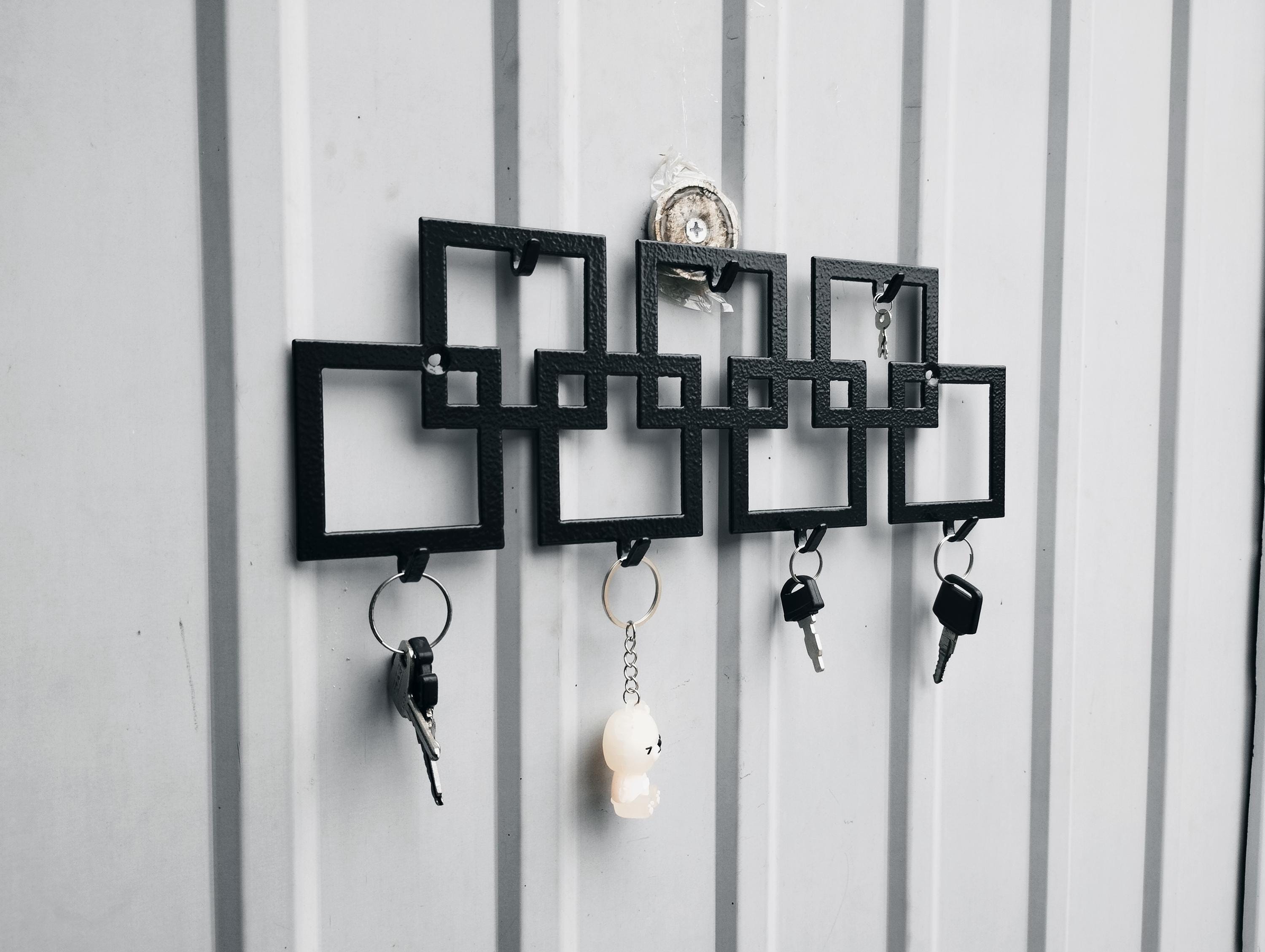 Metal Square Key Holder: Wall Mounted Organizer - Etsy Canada
