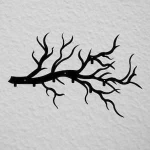 Perchero de pared de metal &quot;Rama de árbol&quot; Perchero de pared, Perchero, Perchero para sombreros, Perchero de entrada, Ganchos de decoración, Ganchos de pared.