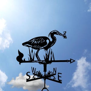 Heron, hern Metal Weathervane, Weather Vane, home roof decor
