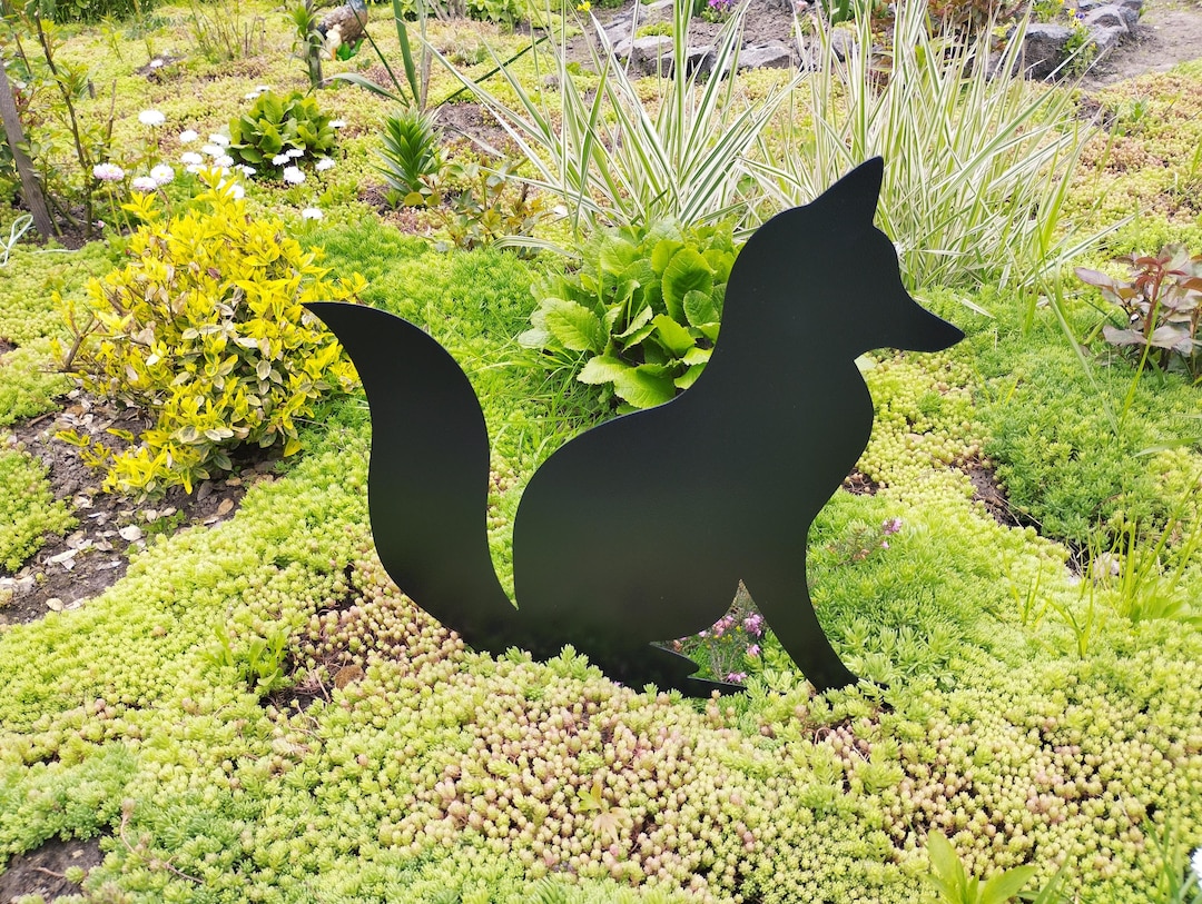 Metal Fox Table Metal Fox Garden Art: Rustic Weather Resistant Lawn Decor - Etsy