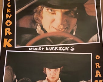 Póster Importación vintage de Stanley Kubrick Clockwork Orange Alex conduciendo y bebiendo