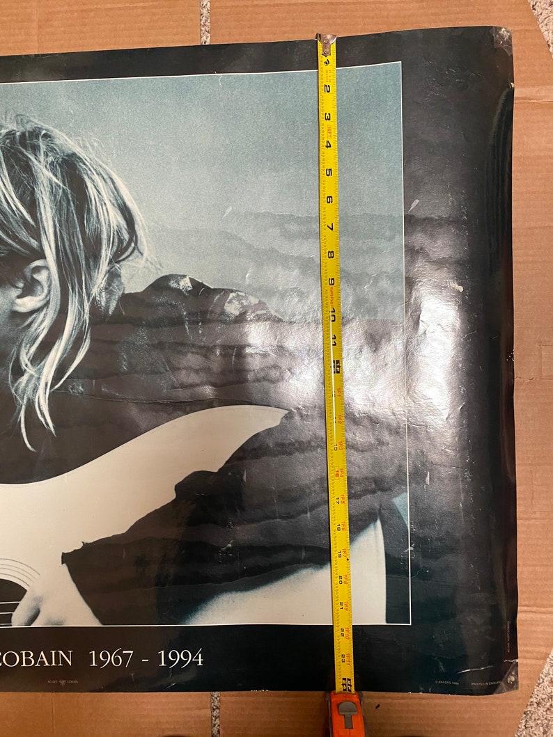 Vintage 1994 Nirvana Kurt Cobain Smoking Acoustic Guitar Import Poster ...