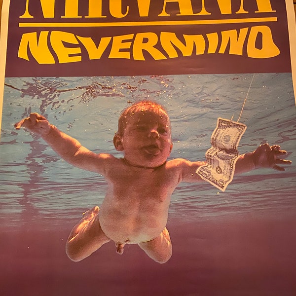 Vintage Nirvana Nevermind incluye olores como teen Spirit Inport Poster 1991 hecho en EEC