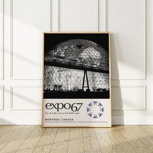 Expo 67 at Night Wall Art, 1967 Montreal International Exhibition Art Print, Original and Unique Poster that you won't find anywhere else image 1