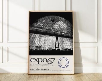 Expo 67 at Night Wall Art, 1967 Montreal International Exhibition Art Print, Original and Unique Poster that you won't find anywhere else