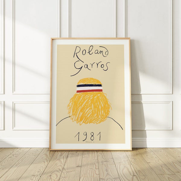 Poster Roland Garros 77 Encadré – Impression Sur Toile, Art Mural Moderne 30x42cm
