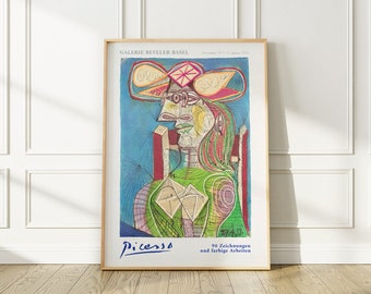 Pablo Picasso 1972 Exhibition Poster, Beyeler Galerie Switzerland, Enhanced Art Print, Vibrant Wall Art for Any Room or Office