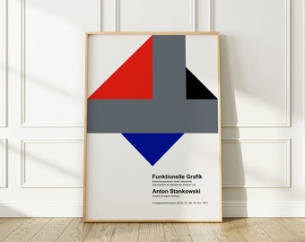 Anton Stankowski Zurich 1973 Exposition Poster, Funktionelle Grafik Art Print, Minimalist Wall Art Gift Idea