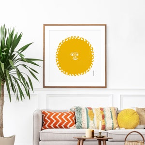 Alexander Girard "Sun" Art Print, Vintage Mid-Century Modern Poster Reproduction, Square Size Wall Art For Any Room or Office