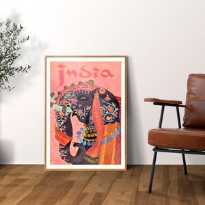 India Vintage Art Print Reproduction, Indian Travel Poster, Fine art Retro Illustration Print for any room, Perfect Gift for India's Lovers