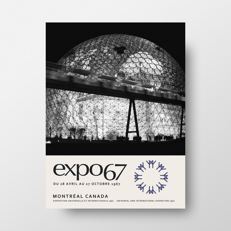 Expo 67 at Night Wall Art, 1967 Montreal International Exhibition Art Print, Original and Unique Poster that you won't find anywhere else image 2