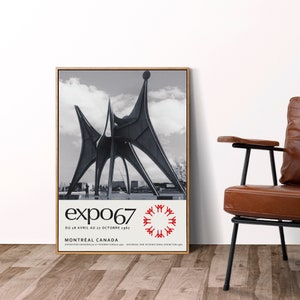 Alexander Calder at the Montreal Expo 67 Wall Art, 1967 Montreal World's Fair Art Print, Original and Unique Poster image 7