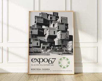 Expo 67 at Night Wall Art, 1967 Montreal International Exhibition Art Print, Original and Unique Poster that you won't find anywhere else