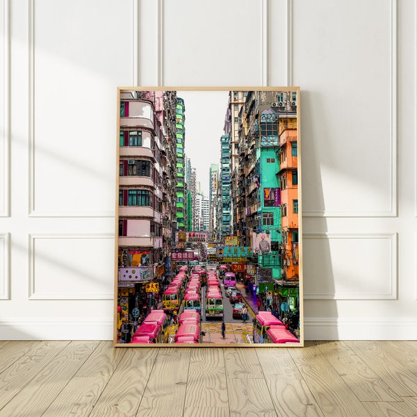 Hong Kong Art Print, Digital Art from a Photo, Digital Painting, Anime Poster, Hong Kong Wall art Poster for your home or office