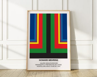 Howard Mehring Exhibition Poster, 1970 Munich Design Art Print, Enhanced and Edited Reproduction