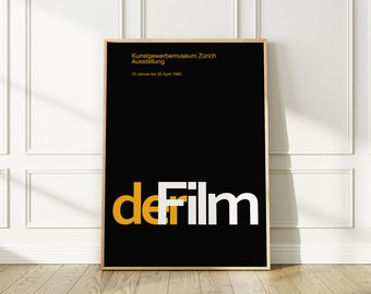 Der Film 1960 Exhibition Poster by Josef Müller-Brockmann, Swiss Design Art Print, Mid-Century Wall Art For Any Room or Office