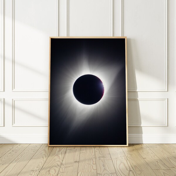 Total Solar Eclipse 2024 Photography Print, Celestial Wall Art for Any Room or office