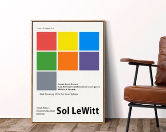 Sol Lewitt Fine Art Print, 2015 "Seven Basic Colors"  Geometric Design Wall Art, Minimalist Poster For Any Room or Office