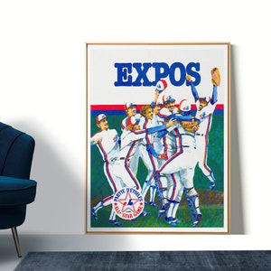 Montreal Expos Baseball Art Print, 1982 Vintage Expos Poster, All Star Game Baseball Retro Illustration, Gift Idea for Nostalgics!