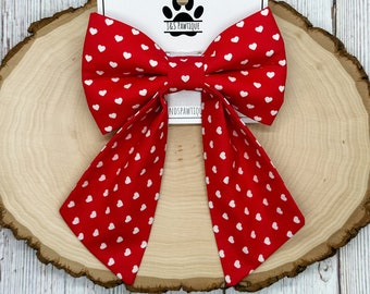 Heart Dog Sailor Bow, Valentine's Day Dog Sailor Bow, Sailor Dog Bow, Dog Sailor Bow, Cute Sailor Dog Bow, Girl Dog Sailor Bow, Dog Gift