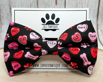 Valentine's Day Dog Bow Tie, Heart Dog Bow Tie, Heart Dog Bowtie, Dog Bowtie, Dog Bow Tie, Pet Bow Tie, Bow Tie, Cute Dog Bow Tie