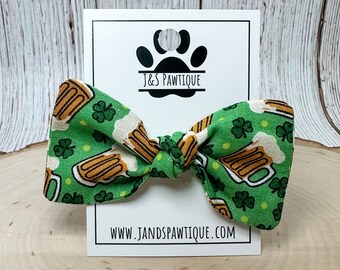 St. Patrick's Day Hair Bow, Beer Hair Bow, Shamrock Hair Bow, Dog Hair Bow Clip, Dog Hair Bow, Girl Dog Bow, Girl Hair Bow, Cute Hair Bow