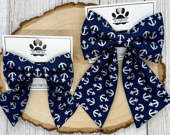 Nautical Dog Sailor Bow, Anchor Dog Sailor Bow, Beach Dog Sailor Bow, Sailor Dog Bow, Dog Sailor Bow, Cute Sailor Dog Bow, Girl Dog Bow