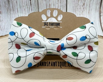 Christmas Light Dog Bowtie, Christmas Bow Tie, Dog Bowtie, Dog Bow Tie, Collar Bow Tie, Cute Dog Bow Tie, Bow Tie, Fun Dog Bow Tie