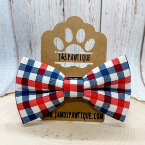 American Plaid Dog Bow Tie, Patriotic USA Dog Bow Tie, Dog Bow Ties, Dog Bow Tie, 4th of July Dog Bow Tie, Summer Dog Bow Tie, Bow Tie