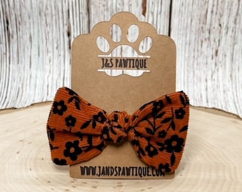 Rust Floral Hair Bow, Flower Hair Bow, Dog Hair Bow Clip, Dog Hair Bow, Flower Dog Bow, Girl Dog Bow, Toddler Bow, Baby Bow, Floral Dog Bow