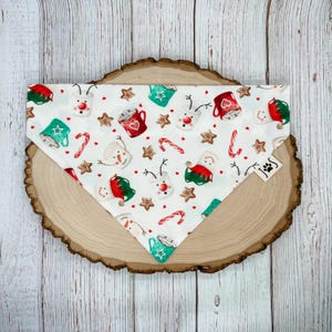 Elf Dog Bandana, Winter Dog Bandana, Christmas Dog Bandana, Candy Cane Dog Bandana, Over the Collar Dog Bandana, Cute Dog Bandana