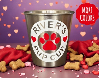 Valentines Day Pup Cup, Personalized Pup Cup, Reusable Stainless Pup Cup, Dog Treat, Puppucino, Puppucino Cup, Starbucks Puppucino, Dog Gift