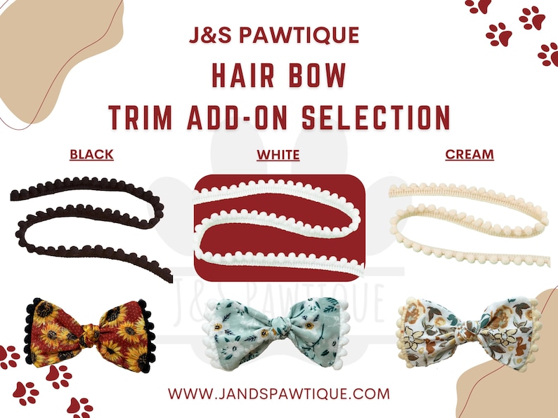 various types of hair bows on a white background