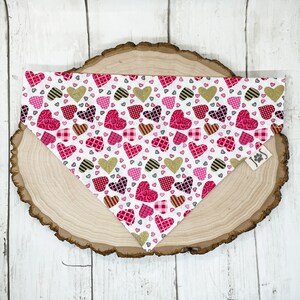 Valentine’s Day Dog Bandana, Heart Dog Bandana, Custom Dog Bandanas, Personalized Dog Bandanas, Over the Collar Dog Bandanas