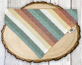 Fall Dog Bandana, Stripe Dog Bandana, Thanksgiving Dog Bandana, Personalized Dog Bandana, Over the Collar Dog Bandana, Cute Dog Bandana