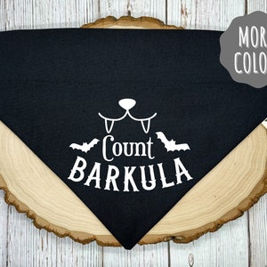 Count Barkula Dog Bandana, Funny Dog Bandana, Halloween Dog Bandana, Cute Dog Bandana, Over the Collar Dog Bandana, Dog Gift, Dracula