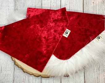 Christmas Dog Bandana, Red Velvet Dog Bandana, Santa Dog Bandana, Fun Dog Bandana, Over the Collar Dog Bandana, Cute Dog Bandana, Dog Gift