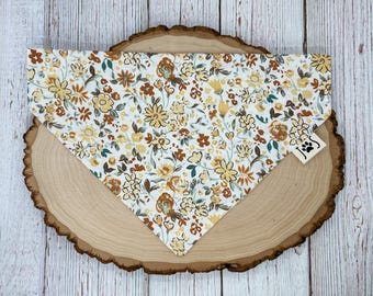 Floral Dog Bandana, Fall Dog Bandana, Flower Dog Bandana, Over the Collar Dog Bandana, Cute Dog Bandana, Girl Dog Bandana, Fun Dog Bandana
