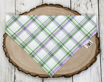 Plaid Dog Bandana, Easter Dog Bandana, Fun Dog Bandana, Personalized Dog Bandana, Over the Collar Dog Bandana, Cute Dog Bandana
