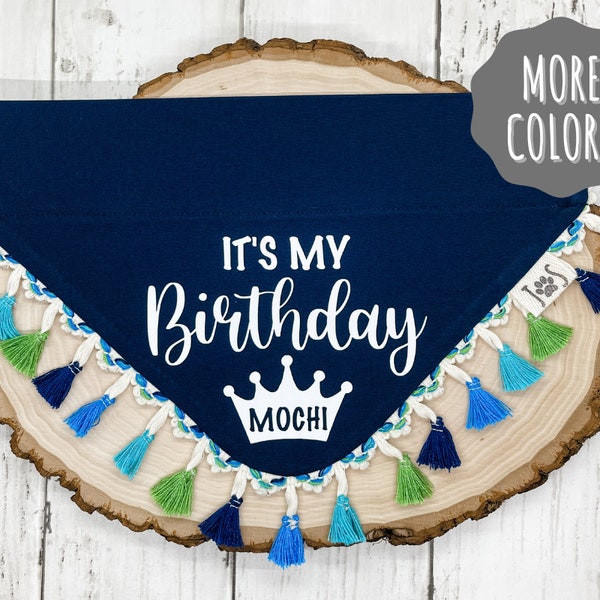 Birthday Dog Bandana, Personalized Birthday Dog Bandana, Fun Birthday Dog Bandana, Personalized Dog Bandana, Over the Collar Dog Bandana