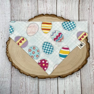 Easter Dog Bandana, Easter Egg Dog Bandana, Plaid Dog Bandana, Personalized Dog Bandana, Over the Collar Dog Bandana, Cute Dog Bandana